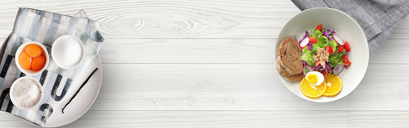 白色木板食物bannerpsd设计背景_新图网 https://ixintu.com 俯视图 平铺食物 白色木板 美食 食物Banner 餐桌 餐饮 鸟瞰图