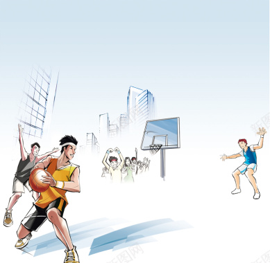 卡通漫画篮球比赛宣传海报背景