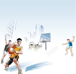 卡通篮球比赛卡通漫画篮球比赛宣传海报高清图片