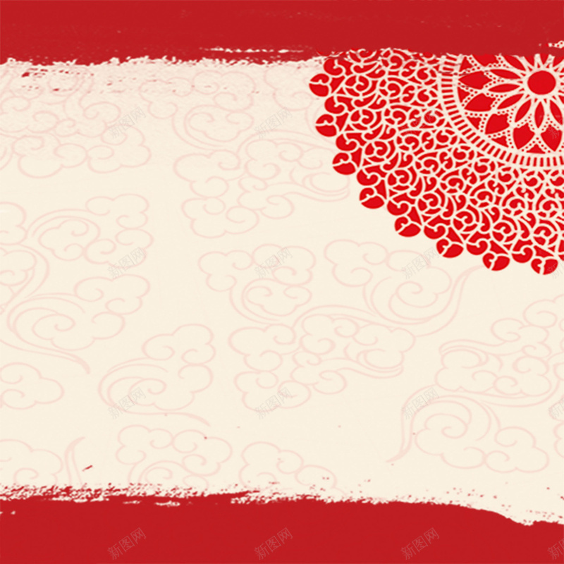 新年花纹背景海报jpg设计背景_新图网 https://ixintu.com 新年 新年海报 新年红色 新年背景 米白色 红色 花纹 花纹素材