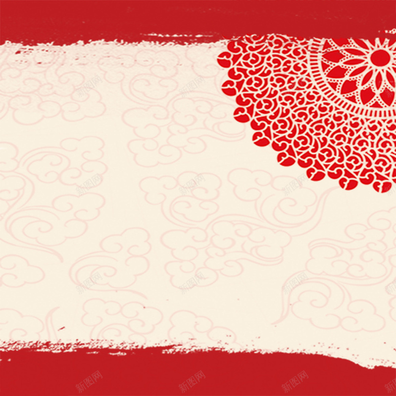 新年花纹背景海报jpg设计背景_新图网 https://ixintu.com 新年 新年海报 新年红色 新年背景 米白色 红色 花纹 花纹素材