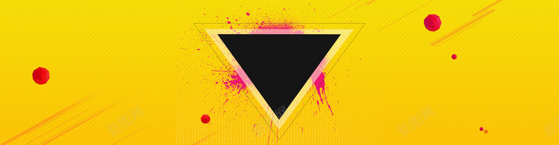 三角喷溅效果扁平几何黄色母婴食品电商海报背景