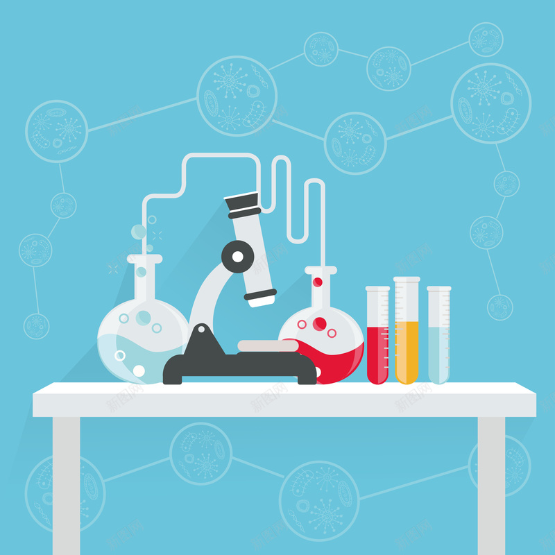 卡通扁平化学实验背景矢量图背景图片 素材0qkkjwjvj 新图网
