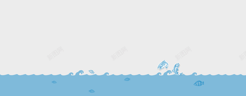 卡通jpg设计背景_新图网 https://ixintu.com 几何 扁平 海报banner 海洋 渐变 蓝色 鱼