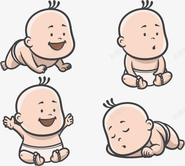 新生小宝贝png免抠素材_新图网 https://ixintu.com 发呆 可爱婴儿 可爱宝贝 婴儿表情 开心 矢量素材