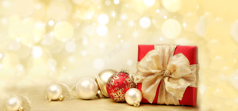 金色圣诞礼盒背景背景