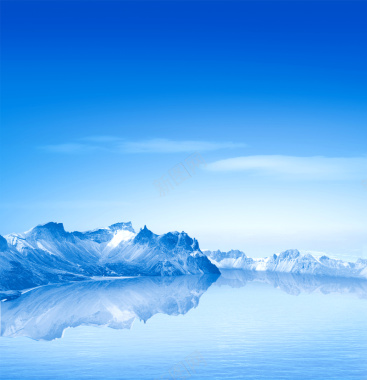 化妆品广告元素蓝色冰川风景摄影平面广告摄影图片