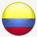 哥伦比亚国旗国圆形世界旗素材