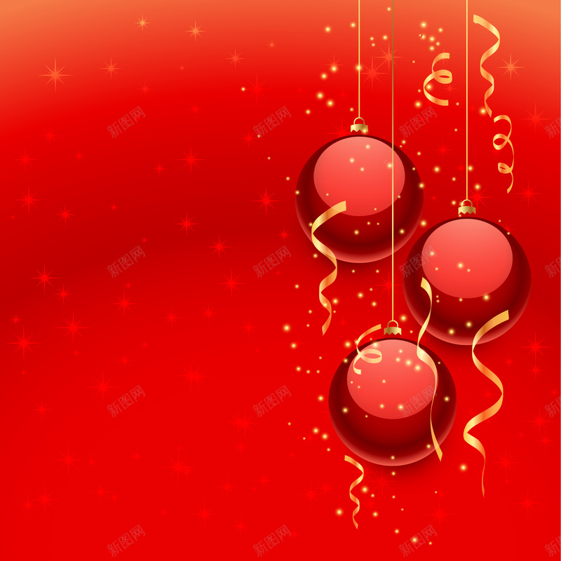 红色圣诞球矢量背景ai设计背景_新图网 https://ixintu.com 圣诞 圣诞球 庆祝 彩带 激情 狂欢 矢量背景开心 红色 矢量图