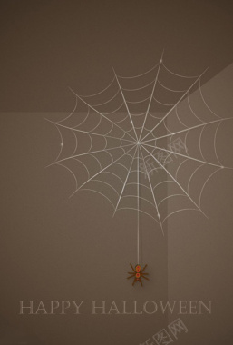 万圣节灰色房间的蜘蛛背景
