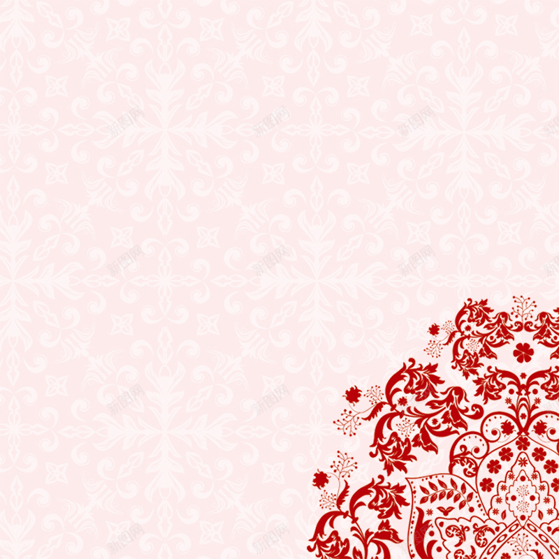 欧式花纹背景psd设计背景_新图网 https://ixintu.com 主图 创意背景 欧式花纹 粉色 红色花纹 纹理 质感