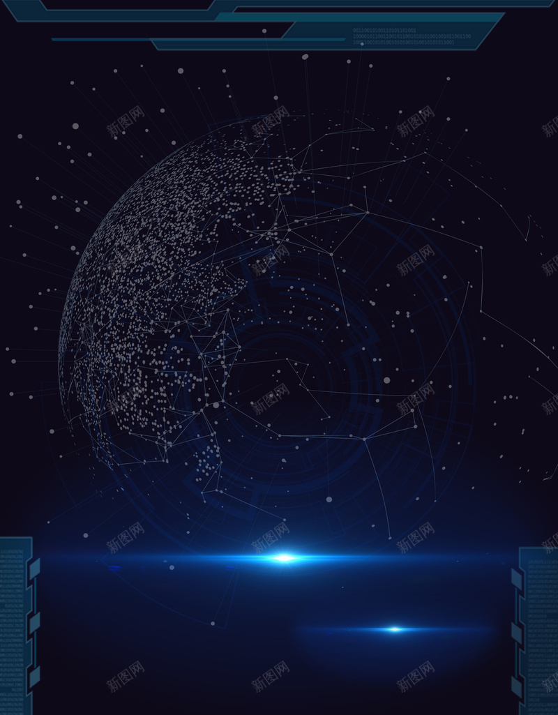 酷炫科技风区块链宣传海报psd设计背景_新图网 https://ixintu.com bigdata 互联网 人工智能 区块链 地球 大数据 大气 比特币 物联网 科技感 蓝色