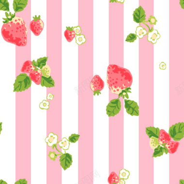 粉色可爱草莓条纹背景背景