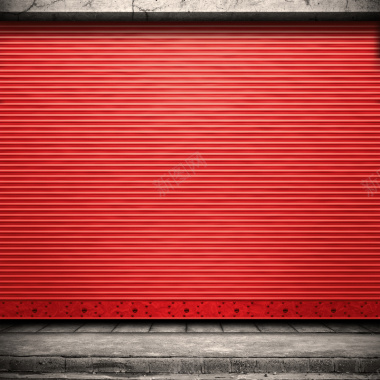 红色复古铁闸门摇滚风格背景