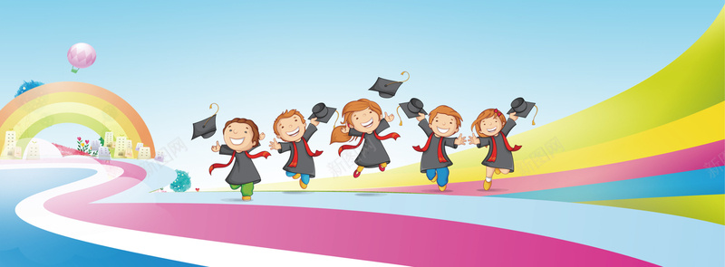 幼儿园毕业典礼清新bannerjpg高清背景_新图网 https://ixintu.