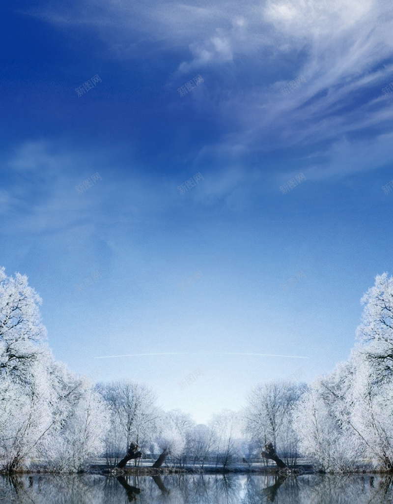 二十四节气海报背景psd设计背景_新图网 https://ixintu.com 中国传统节气 二十四节气 冬季 立冬 节气海报 蓝色 雪景 风景
