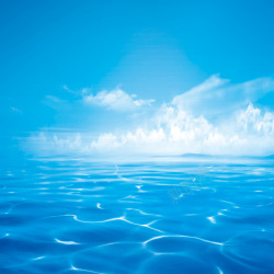 质感主图蓝色白云河洋质感背景高清图片