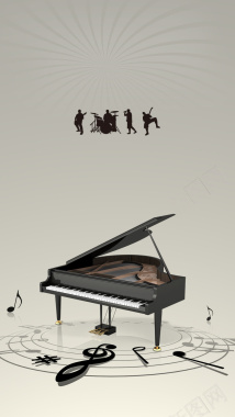 灰色文艺艺术钢琴音乐背景背景