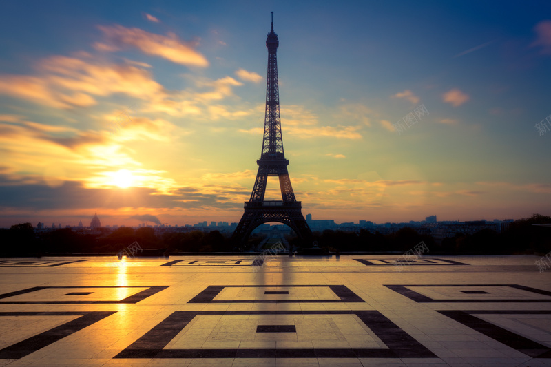 唯美的法国埃菲尔铁塔摄影jpg_新图网 https://ixintu.com 夕阳 巴黎风光开心 摄影 晚霞 自然美景 著名建筑 风景