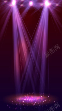 追光灯舞台紫色光晕H5背景背景