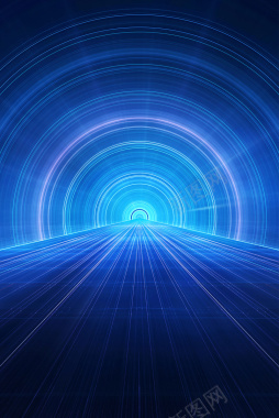 矢量几何体光效空间隧道背景图背景