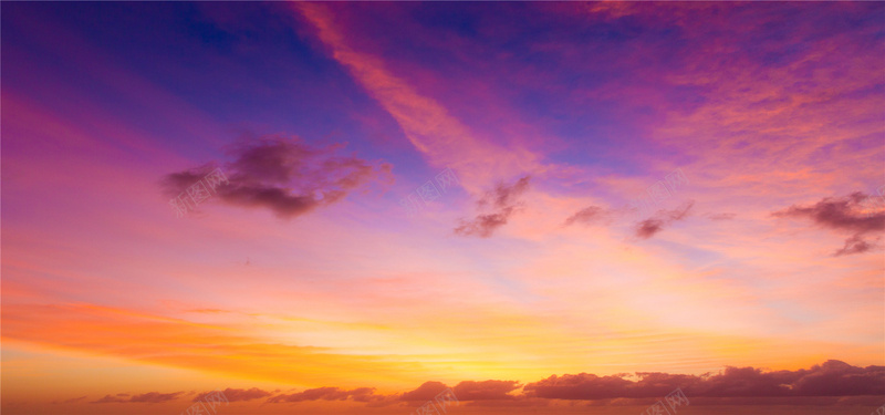 紫色天空自然风光背景摄影图片