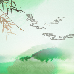 墨端午绿色中国风水墨端午节主图背景高清图片