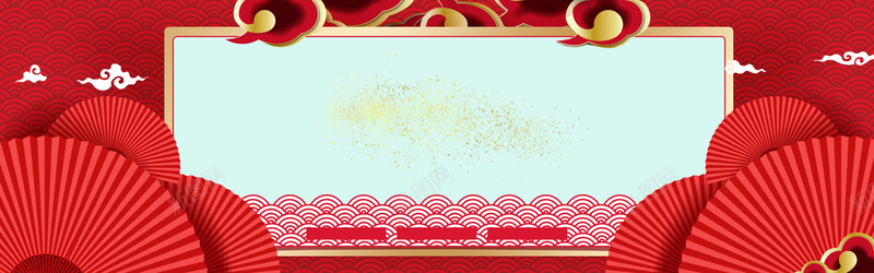 中式红色卡通跨年元旦节日背景背景