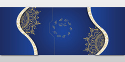 礼宾大气质感深蓝色欧式花纹婚礼海报背景高清图片