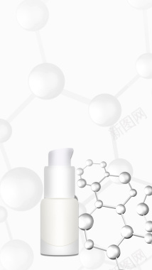 白色清新化妆品生物分子背景背景