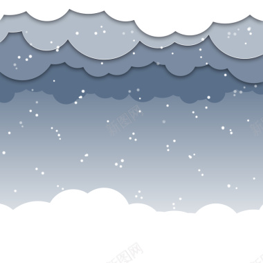 云中雪高处的寒冷卡通矢量几何背景背景