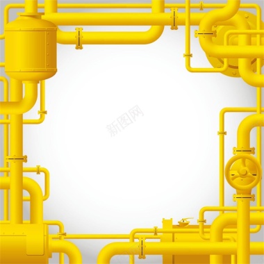 黄色管道创意海报背景矢量图背景