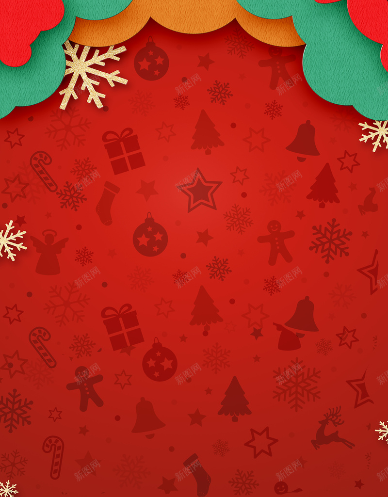 圣诞节简约图案红色高档海报背景psd设计背景_新图网 https://ixintu.com 可爱 图案 圣诞树 圣诞节 大气 简约 红色 雪花 高档