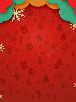 高档大气vip圣诞节简约图案红色高档海报背景高清图片