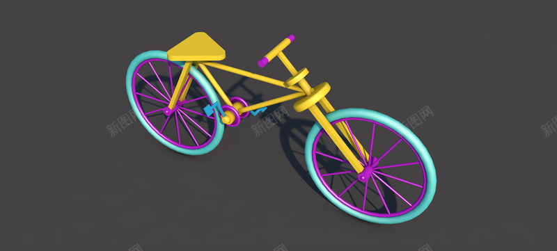 自行车C4D卡通背景jpg设计背景_新图网 https://ixintu.com C4D C4D自行车 共享单车 单车 卡通单车 卡通背景 简约 自行车