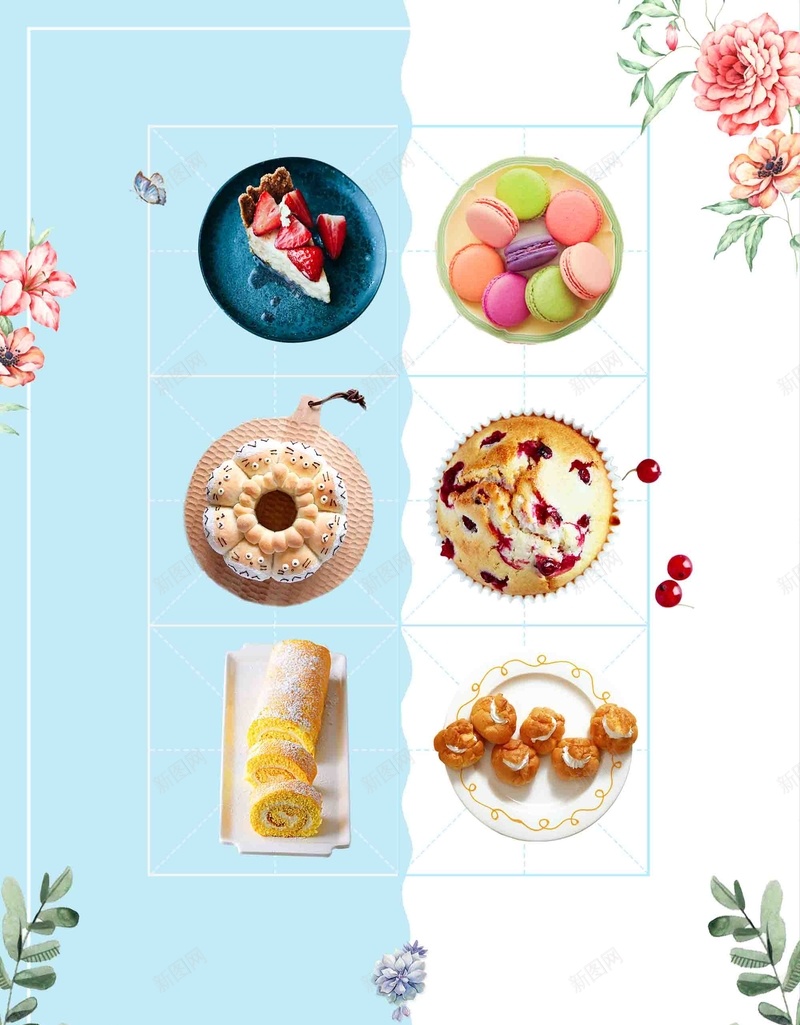 清新创意甜点促销海报背景模板psd设计背景_新图网 https://ixintu.com 下午茶 促销 创意 活动 海报 清新 烘焙坊 甜品店 甜点 背景模板 蛋糕店
