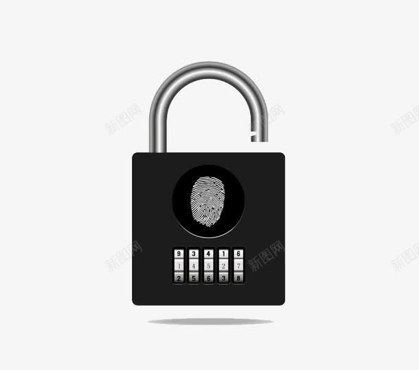 创意指纹密码锁头png免抠素材_新图网 https://ixintu.com 密码锁 指纹 指纹锁 金属 锁 锁头