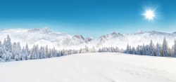 冰雪节海报冰雪节雪山海报banner背景高清图片