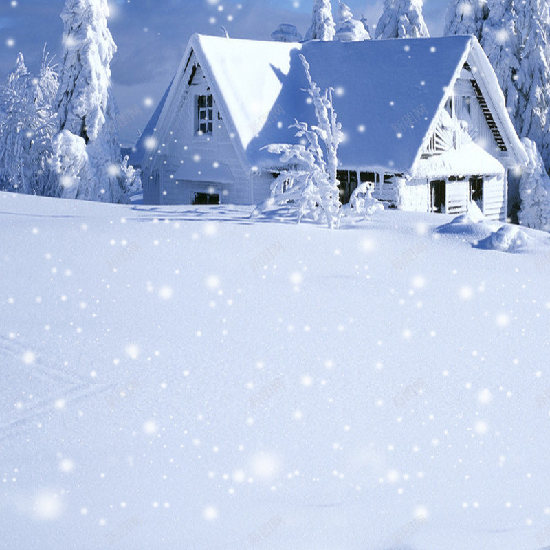 冬天雪景房子jpg_新图网 https://ixintu.com 下雪 冬天 大雪 房子 摄影 树木 白色 雪景 风景
