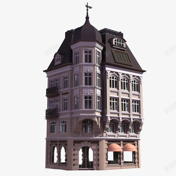 欧洲别墅模型png免抠素材_新图网 https://ixintu.com CAD图纸与房子模型 建筑 房子 模型 素材