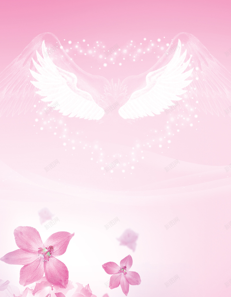 粉色护士节海报背景psd设计背景_新图网 https://ixintu.com 512 光点 医院 护士 护士节 粉色 翅膀 花