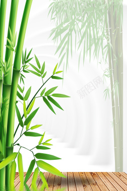 绿色竹林海报背景背景