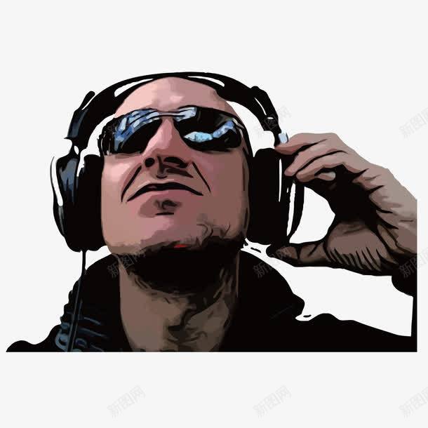 嘻哈男人png免抠素材_新图网 https://ixintu.com hiphop 卡通 嘻哈的男人 帅气 戴耳机的男人 耳机 运动 运动耳机跑步挂耳式