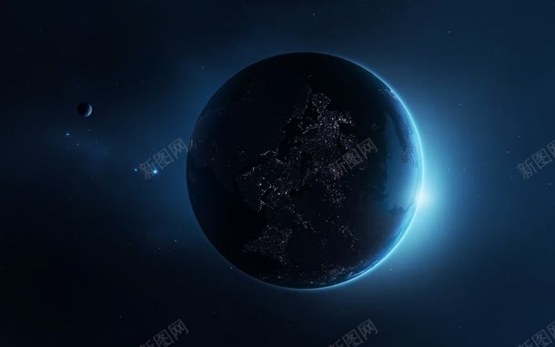 宇宙中的蓝色星球海报背景jpg设计背景_新图网 https://ixintu.com 宇宙 星球 海报 背景 蓝色