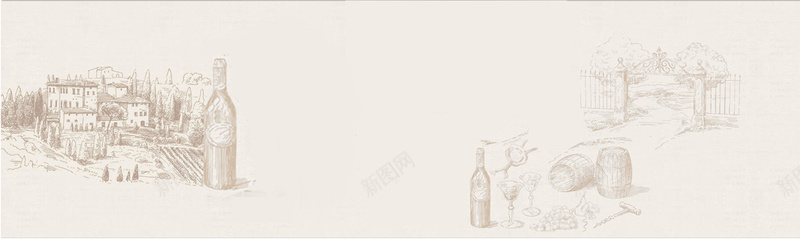 素描红酒背景psd设计背景_新图网 https://ixintu.com 典雅 卡通 手绘 海报banner 童趣 素描 红酒海报