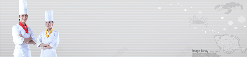 厨师美食简约灰色bannerpsd设计背景_新图网 https://ixintu.com banner 厨师 宣传 小虾 小鱼 广告 条纹 灰色 简约 美食 背景 装饰