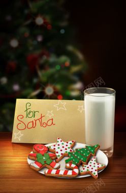 圣诞点心与牛奶背景