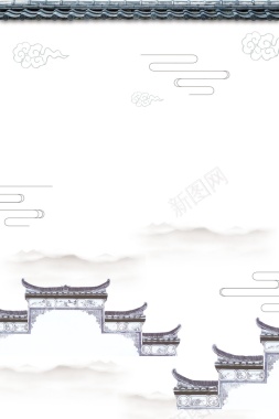 中国风中式庭院背景背景