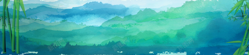 清明节背景图psd设计背景_新图网 https://ixintu.com 仙鹤 小鸟 水墨背景 清明节 玉兰花 绿竹