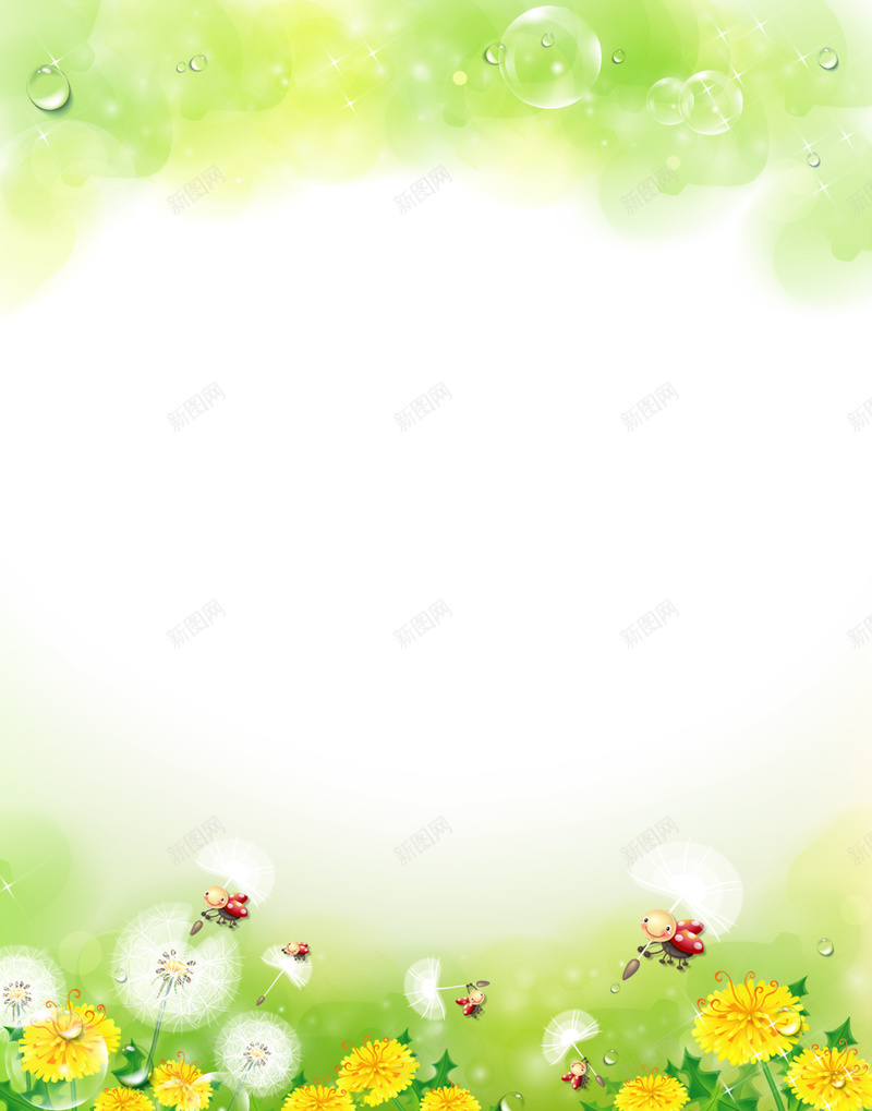 绿色清新手绘花朵背景psd设计背景_新图网 https://ixintu.com 卡通 手绘 水彩 水珠 泡泡 清新 白色 童趣 绿色 花朵 花草 蜜蜂